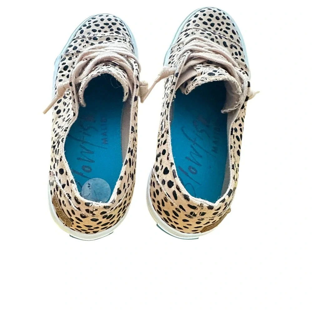 Blowfish Malibu Play Leopard Print Canvas Slip On Sneakers Tan Black Womens 7.5M